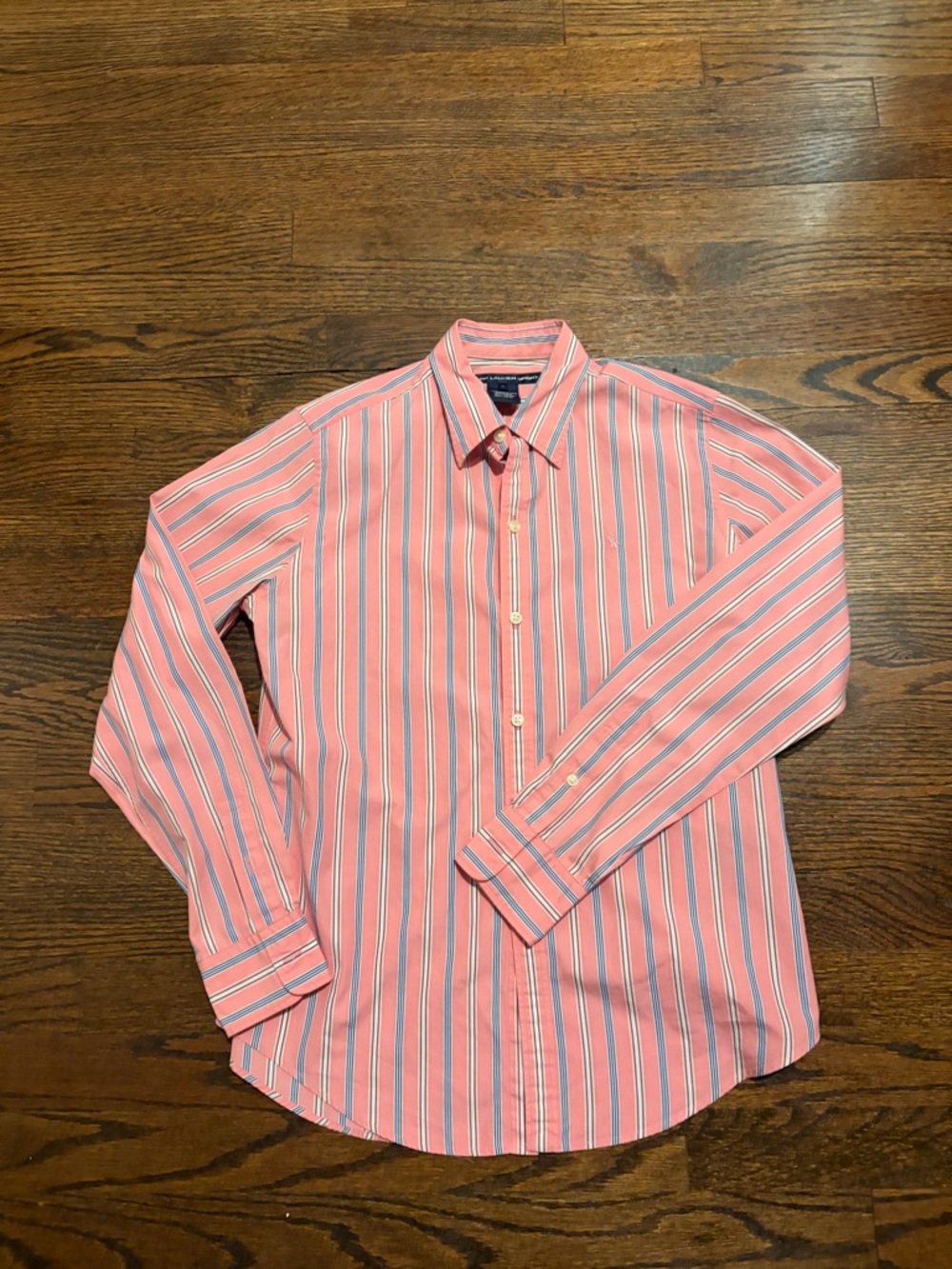 Ralph Lauren Pink and Blue Striped Dress Shirt